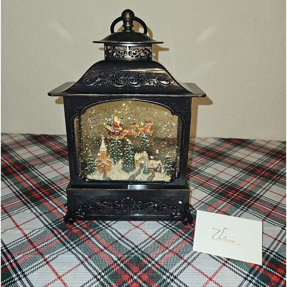 Valerie Parr Hill "Santa Comes To Town" Festive Holiday Snow Globe